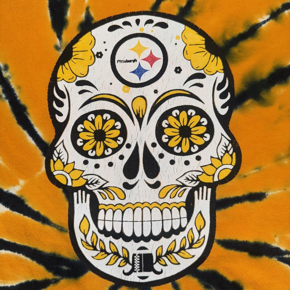 PITTSBURGH STEELERS SUGAR SKULL TIE DYE T SHIRT MENS SIZE XL EXTRA LARGE